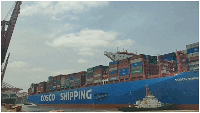 海运集装箱船载货量的发展